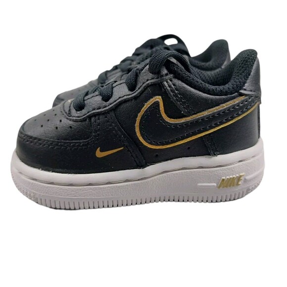 Nike Air Force 1 LV8 TD Shoes Black Metallic Gold Baby 3C DM3387 001 New In Box - Picture 3 of 13